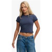 Superdry & Co Cotton Rich Layered Crop T-Shirt Navy