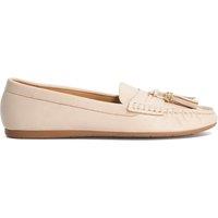 Dune London Leather Tassel Flat Loafers Blush