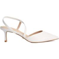 Dune London Glitter Stiletto Heel Court Shoes White