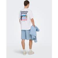 ONLY & SONS Pure Cotton Palm Courts T-Shirt White Mix
