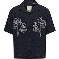 ONLY & SONS Relaxed Fit Pure Cotton Embroidered Shirt White Mix
