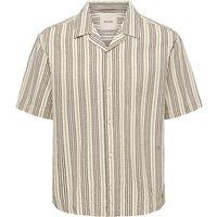 ONLY & SONS Relaxed Fit Pure Cotton Printed Shirt Cream Mix