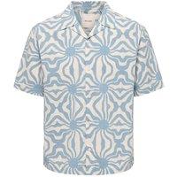 ONLY & SONS Relaxed Fit Pure Cotton Printed Shirt Blue Mix
