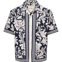 ONLY & SONS Relaxed Fit Pure Cotton Printed Short Sleeve Shirt Black Mix