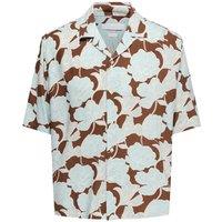 ONLY & SONS Relaxed Fit Printed Short Sleeve Shirt Brown Mix