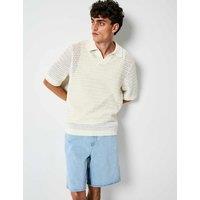 ONLY & SONS Cotton Rich Textured Polo Shirt White