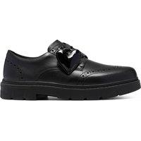 Clarks Lorcam Lace Y Leather School Shoes (3-7 Large) Black