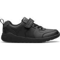 Clarks Kids' Leather Riptape Fastening School Shoes (13 Small - 2 Large) Black