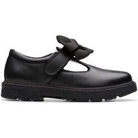 Clarks Leather Riptape T Bar (10 Small-2 Large) Black