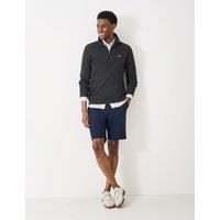 Crew Clothing Pure Cotton Half Zip Sweatshirt Charcoal