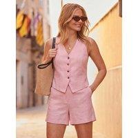 SOSANDAR Linen Rich Shorts Pink