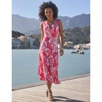 SOSANDAR Paisley Print Ruched Wrap Midaxi Dress Pink Mix