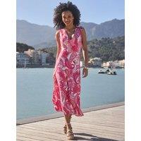 SOSANDAR Paisley Print Ruched Wrap Midaxi Dress Pink Mix