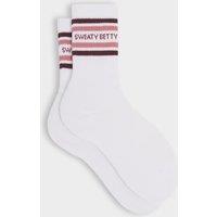 Sweaty Betty Varsity Slogan Cotton Rich Ribbed Socks Light Pink