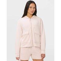 Sweaty Betty Sand Wash Modal Blend Cropped Hoodie Light Pink