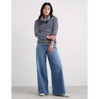 Seasalt Cornwall Mid Rise Wide Leg Jeans Blue Denim