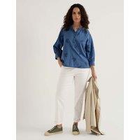 Seasalt Cornwall Cotton Rich Tapered Ankle Grazer Trousers White