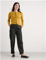 Cotton Rich Drawstring Joggers with Linen