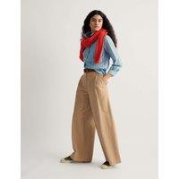Seasalt Cornwall Cotton Rich Pleat Front Wide Leg Chinos Natural
