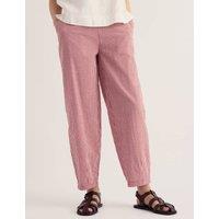 Seasalt Cornwall Pure Cotton Checked Tapered Trousers Red Mix