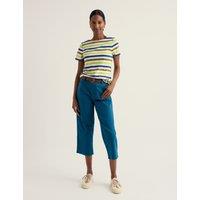 Seasalt Cornwall Cotton Rich Straight Leg Cropped Trousers Teal