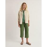 Seasalt Cornwall Pure Linen Drawstring Wide Leg Culottes Green