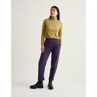 Seasalt Cornwall Cotton Rich Tapered Ankle Grazer Trousers Purple