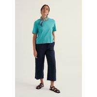 Seasalt Cornwall Pure Linen Drawstring Wide Leg Culottes Navy