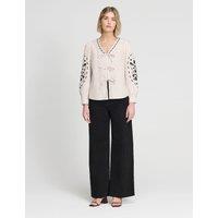 Finery London Pure Cotton Striped Top Natural Mix