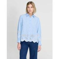 Finery London Pure Cotton Striped Shirt Blue Mix