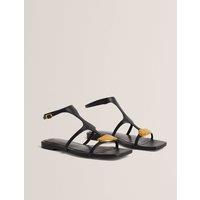 Ted Baker Leather Statement Flat Gladiator Sandals Black