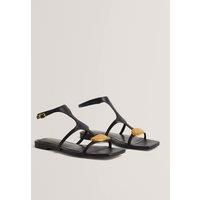 Ted Baker Leather Statement Flat Gladiator Sandals Black