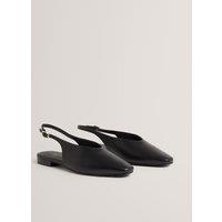 Ted Baker Leather Flat Chisel Toe Slingback Shoes Black