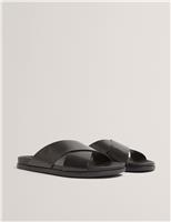 Ted Baker Leather Sliders Black
