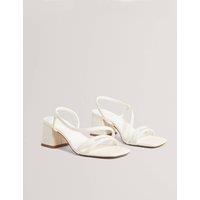 Ted Baker Leather Strappy Block Heel Sandals White