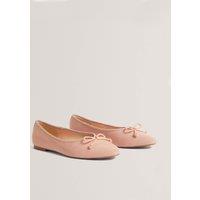 Ted Baker Satin Bow Slip On Flat Ballet Pumps Pink