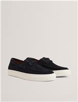 Ted Baker Suede Slip On Boat Shoes Khaki