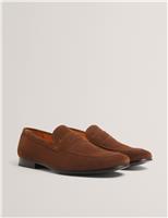 Ted Baker Suede Slip On Loafers Brown