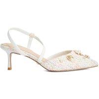 Dune London Wide Fit Leather Flower Boucle Slingback Stilettos Multi