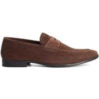 Dune London Suede Slip On Loafers Brown