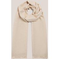 HOBBS Woven Sparkle Fringed Scarf Cream