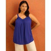 Live Unlimited London V-Neck Gathered Cami Top Teal