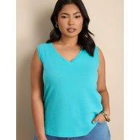 Live Unlimited London Jersey V-Neck Vest Top Blue