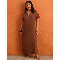 Live Unlimited London Pure Cotton Maxi T-Shirt Dress Brown