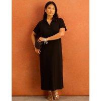 Live Unlimited London Pure Cotton Maxi T-Shirt Dress Black