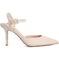 Dune London Leather Wide Fit Kitten Heel Slingback Sandals Blush