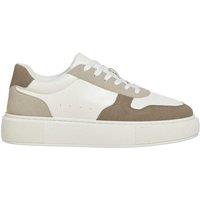 JACK & JONES Mixed Texture Lace Up Cupsole Trainers White Mix