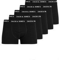 JACK & JONES 5 Pack Cotton Rich Jersey Logo Trunks Black
