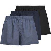 JACK & JONES 3 Pack Pure Cotton Woven Boxers Navy