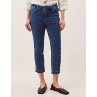 Monsoon Mid Rise Cropped Jeans Blue
